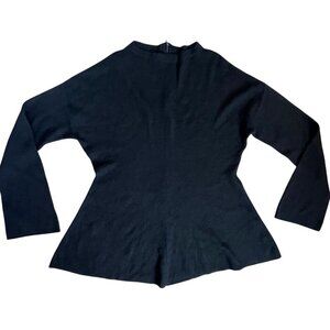 Elm Design Royal Alpaca Pullover Sweater Black Sz 4 Batwing Sleeve Minimalist